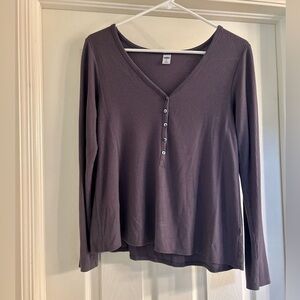 Old Navy Women's Long Sleeve Ribbed Top Dark Purple Like New Size XS
